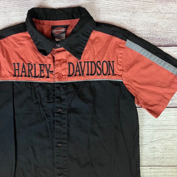 Harley Davidson Motorcycles Button Up Shop Shirt - Picture 3 of 7